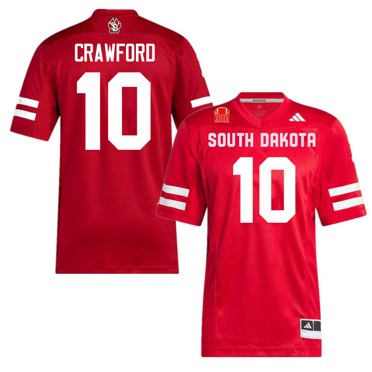 South Dakota Coyotes #10 Caden Crawford College Football Jerseys,Uniforms-Scarlet